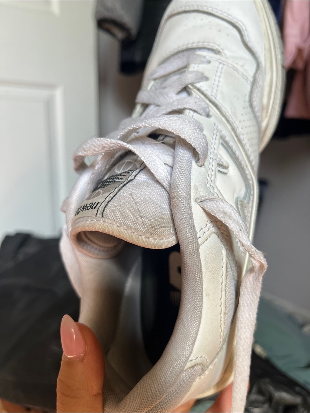 New Balance White and Light Gray 550 Sneakers - Picture 4 of 5